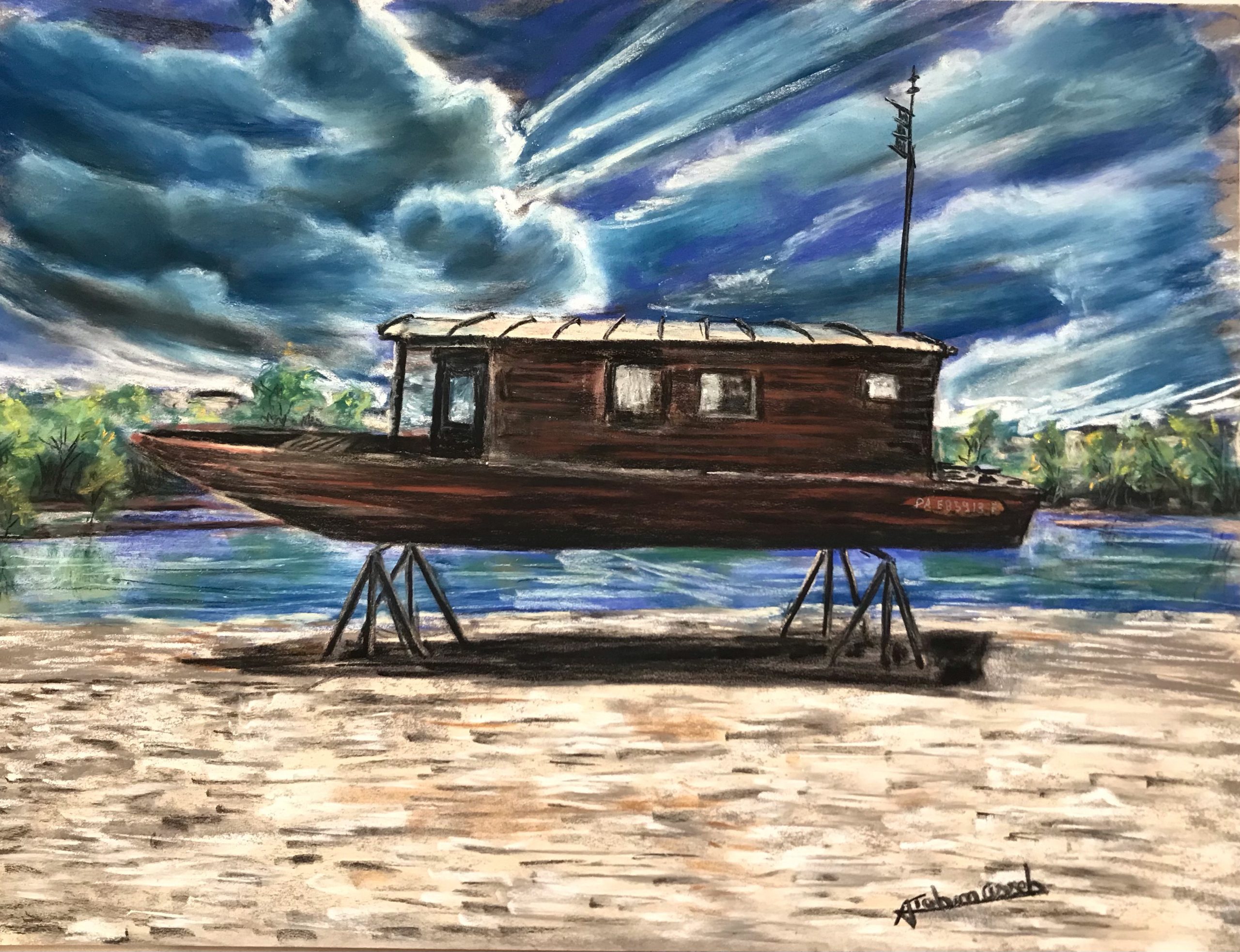 Bateau surélevé